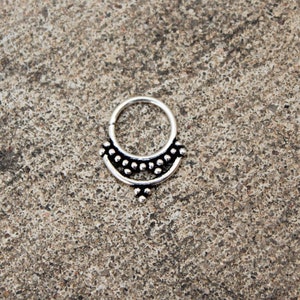 Septum tribal septum en argent septum fashion piercing de nez piercing cartilage bijoux éthniques gypsy piercing à la mode Bijoux tribals