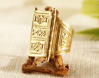 Gold ethnic ring tribal jewelry Ethnic signet rings for men jewelry for men thick ring ethnic gold rings brass ring men signet ring for men