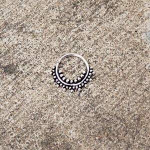 Piercing septum en argent-Piercing cartilage helix septum tribal septum éthnique Bijoux tribal Bijoux ethniques piercing de nez hippie boho