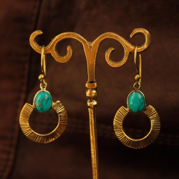 Gold dangle earrings with stones earrings pretty gold earrings trendy earrings in brass earrings bohemian jewelry boho gold earrings elegant