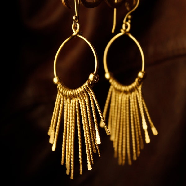 Longues Boucles d'oreilles Africaines Boucles d'oreille ethniques Jolies Boucles dorées Bijoux ethniques Bijoux africains Grosses boucles or