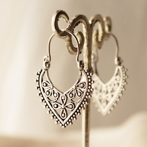 Boucles d'oreilles argent Boucles oreilles pendantes boucles d'oreille bohème Bijoux bohemes bijou éthnique Boucles argent boucles fantaisie