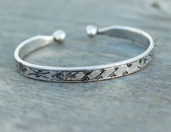 thick silver bracelet