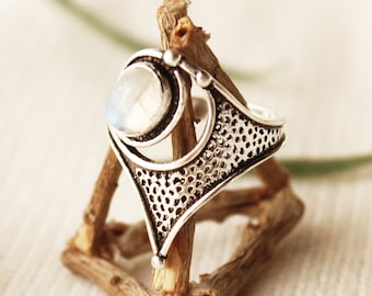 Labradorite ring Tribal ring adjustable Moonstone ring with stone rings ethnic jewelry tribal spoon ring boho jewelry bohemian ring original