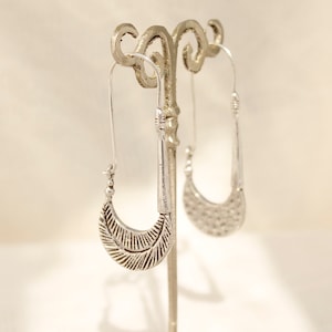 African earrings Long silver earrings African jewelry ethnic silver earrings ethnic jewelry african hoop earrings long dangling earrings