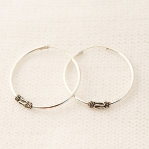 Ethnic hoop earrings silver hoops ethnic jewelry for men earrings unisex jewelry ethnic creole earrings sterling silver hoops tribal earring image 10