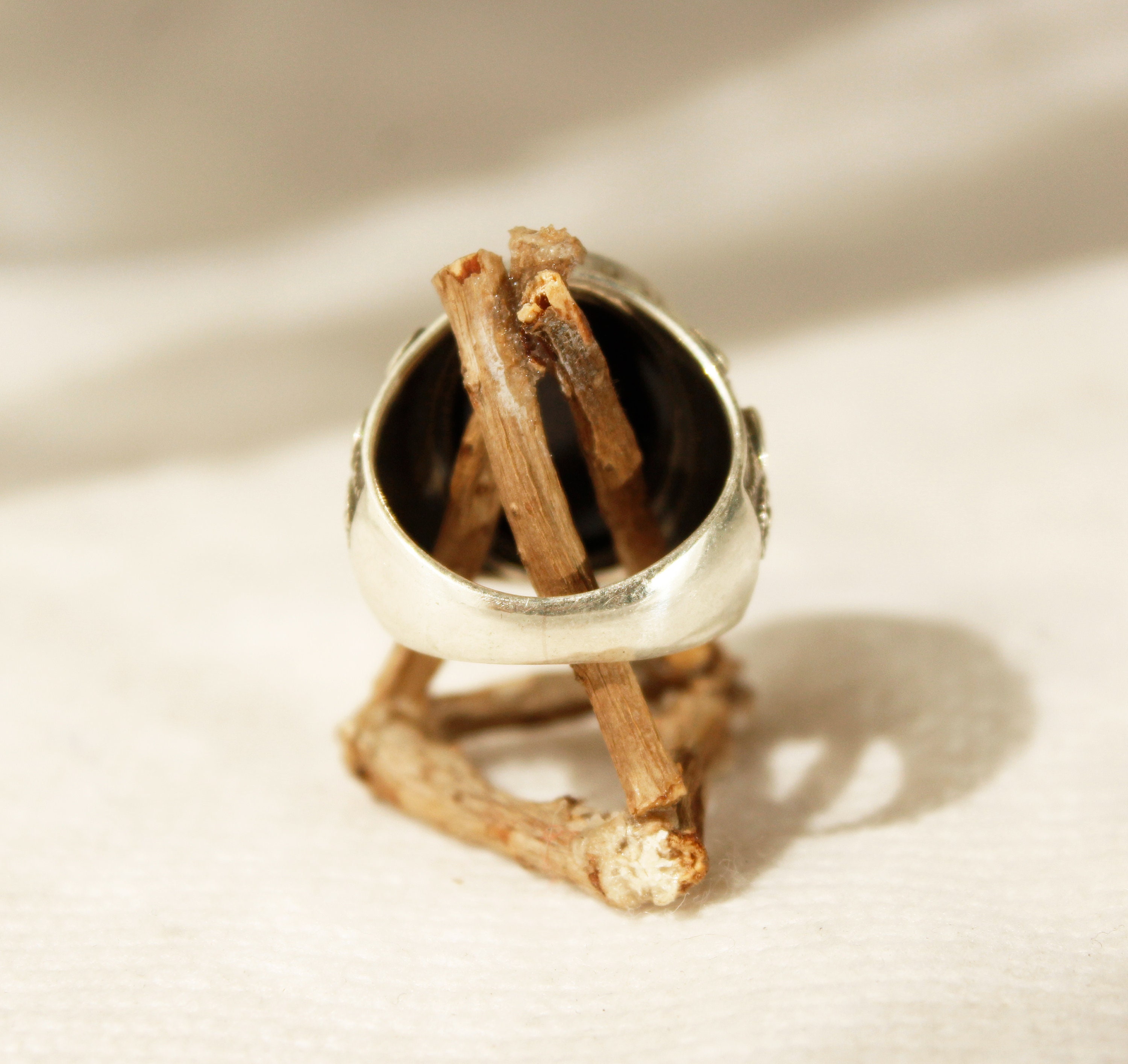 Bague Chevalière Homme En Argent 925 Vieilli - Style Ethnique Tribal, NEUVE Avec étiquettes