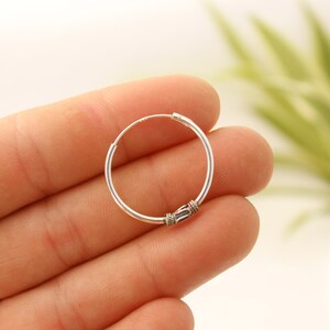 Ethnic hoop earrings silver hoops ethnic jewelry for men earrings unisex jewelry ethnic creole earrings sterling silver hoops tribal earring image 6