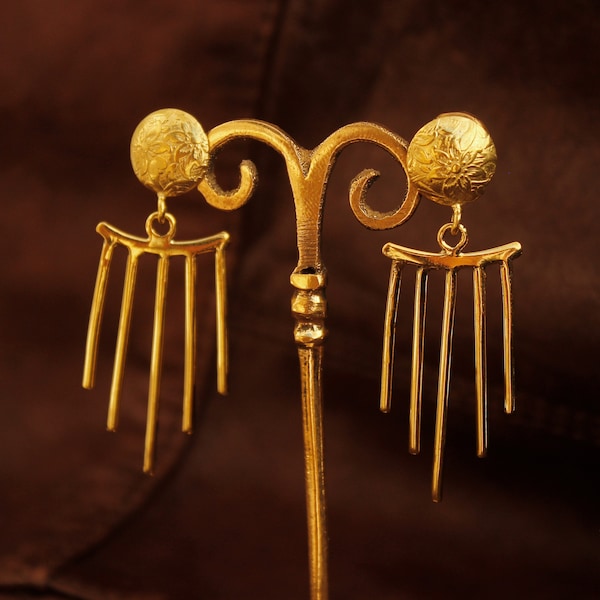 Longues boucles d'oreilles or Boucles d'oreilles ethniques Boucles bohèmes Bijoux ethniques Grosses boucles d'oreilles or Boucles africaines