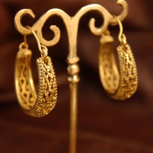 Gold creole earrings gold hoop earrings in brass hoops ethnic hoop earrings ethnic jewelry bohemian hoop earrings boho hoop earrings gypsy image 10