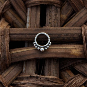 septum en argent septum tribal septum ethnique percing de nez Anneaux Boucles d'oreilles - Piercing Cartilage, Bijoux Femme Nouveau Style.