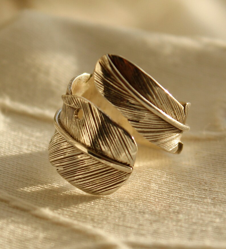 Bague Argent Plume Articulée
