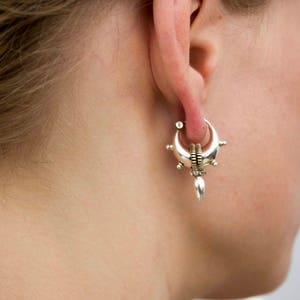 Sterling Silver Tribal Hoop Earrings: Small Spike Punk Jewelry