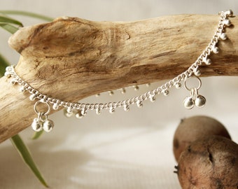 Chevillère avec grelot Chaine de pied argent bijoux ethniques bracelet de pied bijoux de plage Bijoux d&#39;été Bijoux bohème chaine de cheville