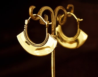 Boucles d'oreilles ethniques en Laiton Boucles d'oreilles tribales Bijoux ethniques Boucles d'oreilles egyptiennes créoles or boucles boho