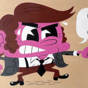 1970s Cop &quot;!&quot; (2020) Original acrylic painting on cradled A3 sized wood panel