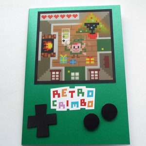 RETRO CRIMBO animierte Weihnachtskarte im Retro Game Boy Stil
