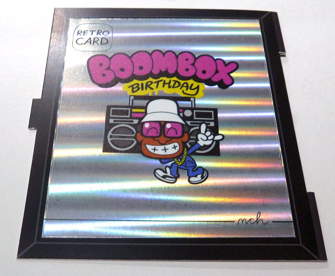 Boombox Birthday Card Retro LCD Style Choice of 3 Colours Etsy