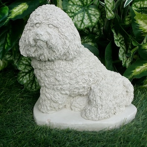 Cavapoo Dog Statue Cockapoo  Concrete Statue Pet Loss memorial Outdoor Garden Decor Pet Grave Marker Waterproof Sealed Made in America
