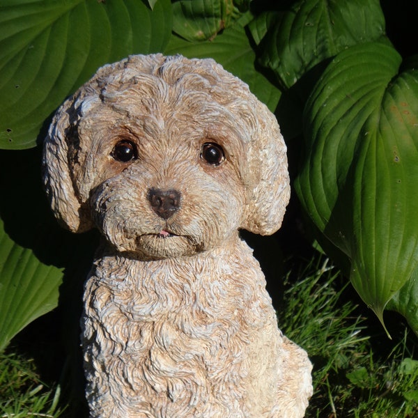 Labradoodle, Cockapoo Dog staute, Concrete Waterproof sealed or Mini-Me painted dog lovers gift pet loss memorial