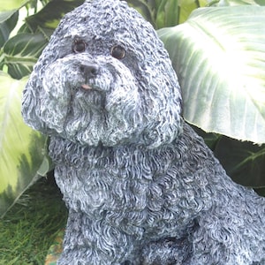 Cavapoo Concrete Statue Memory Garden Decor Pet Loss Memorial Grave Marker Mini-Me Painted ( Per Your Photos) Made in the America