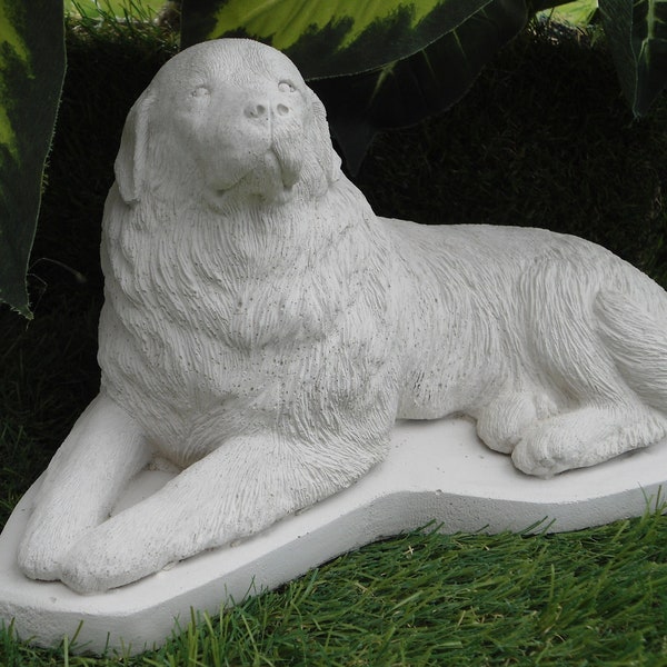 Concrete Statue, Figurine, Newfoundland dog, Hand Painted or Sealed, Indoor outdoor mini me Memorial Garden