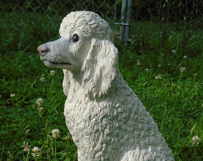 Concrete Statue, Poodle, Hand Painted, Made in the USA, Mini Me Custom