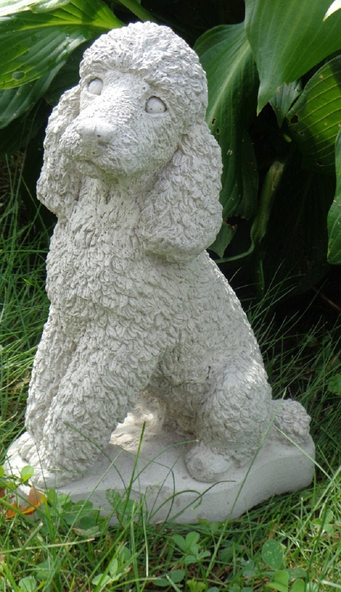 Poodle Dog Statue Concrete Waterproof Sealed or Minime Etsy