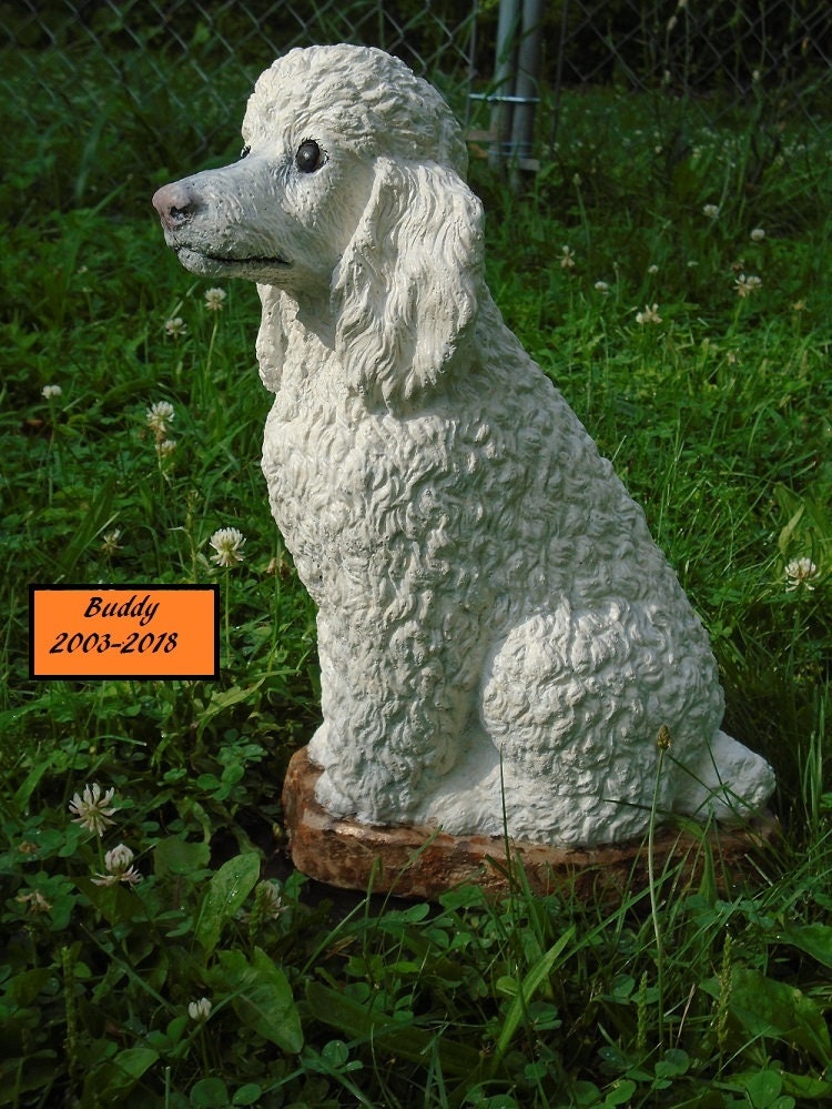 Concrete Statue Poodle Hand Painted Made in the USA Mini Etsy