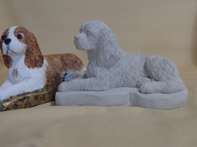 Cavalier King Charles Spaniel Figurine Concrete casting | Etsy