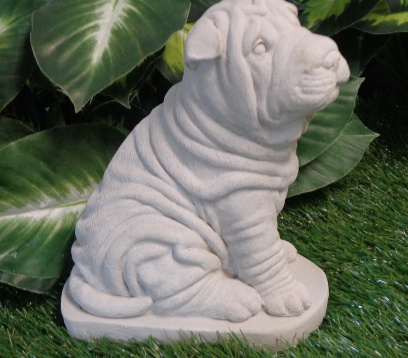 Shar Pei Dog Statue Figurine Concrete Waterproof Sealed or Etsy