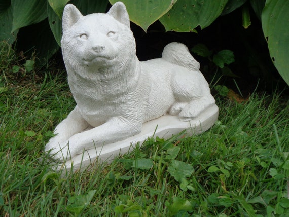 Shiba Inu Outdoor Garden Sign Hand Painted Figure Black//Tan