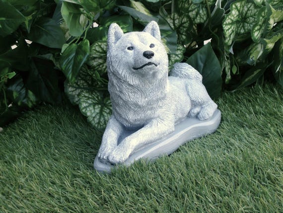 Shiba Inu Concrete Statue Outdoor Garden Decor Pet Loss Memorial