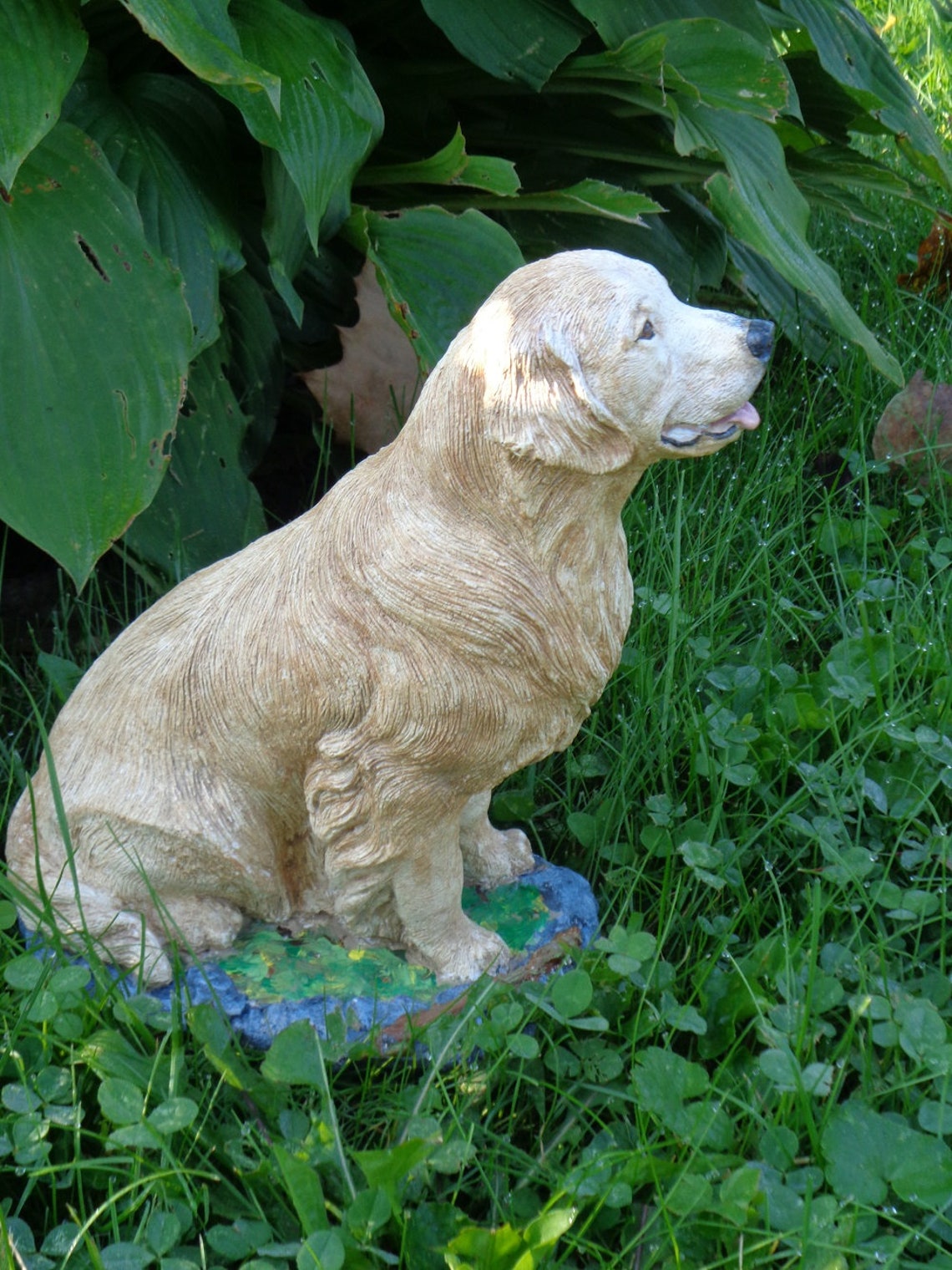 Concrete Statue Golden Retriever Golden or Cream colored Etsy