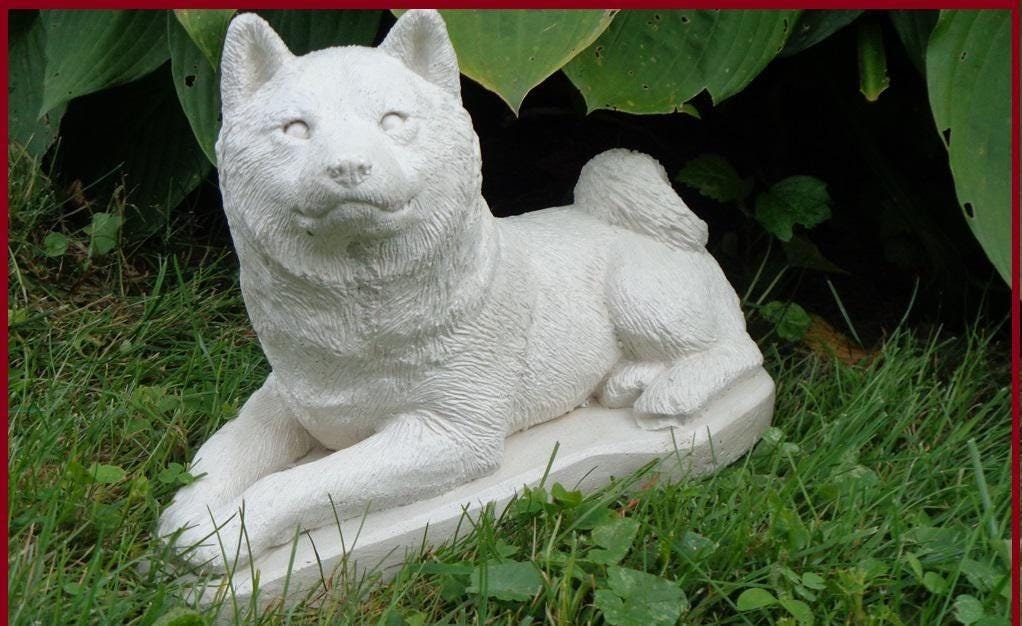 Shiba-inu Concrete Statue Pet Loss Memorial Dog Lovers Gift, Home
