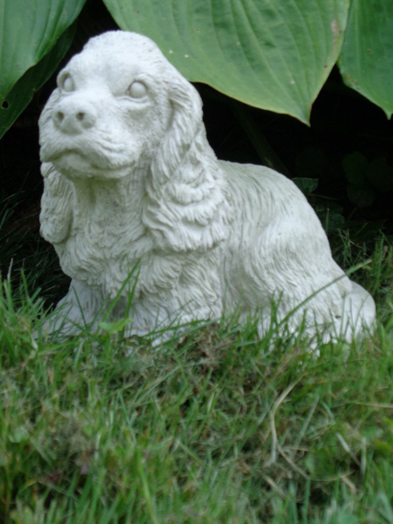 Cocker Spaniel Concrete statue sealed or hand painted | Etsy