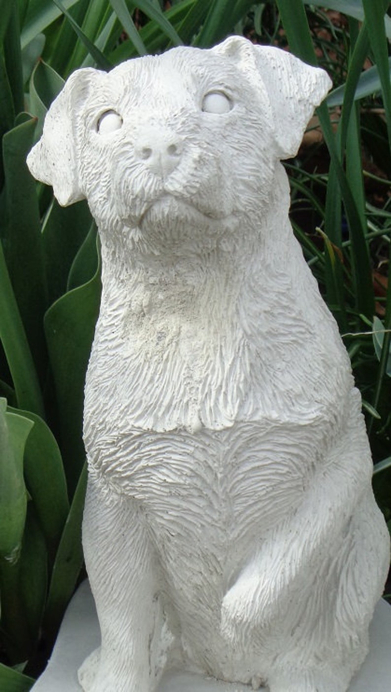 Rough Coat Jack Russell Terrier Concrete Statue Memory Etsy