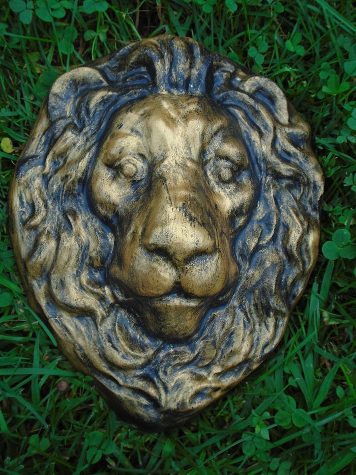 Concrete Lion Indoor Outdoor wall art Hand Painted Etsy