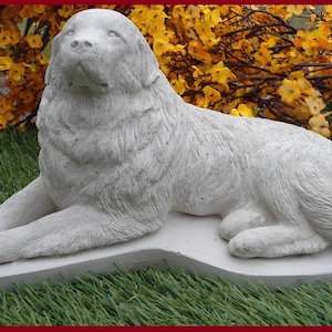 Great Pyrenees Concrete Statue, Figurine, Newfoundland dog,  Sealed, Indoor outdoor Memorial Stone Garden Decor Made In America