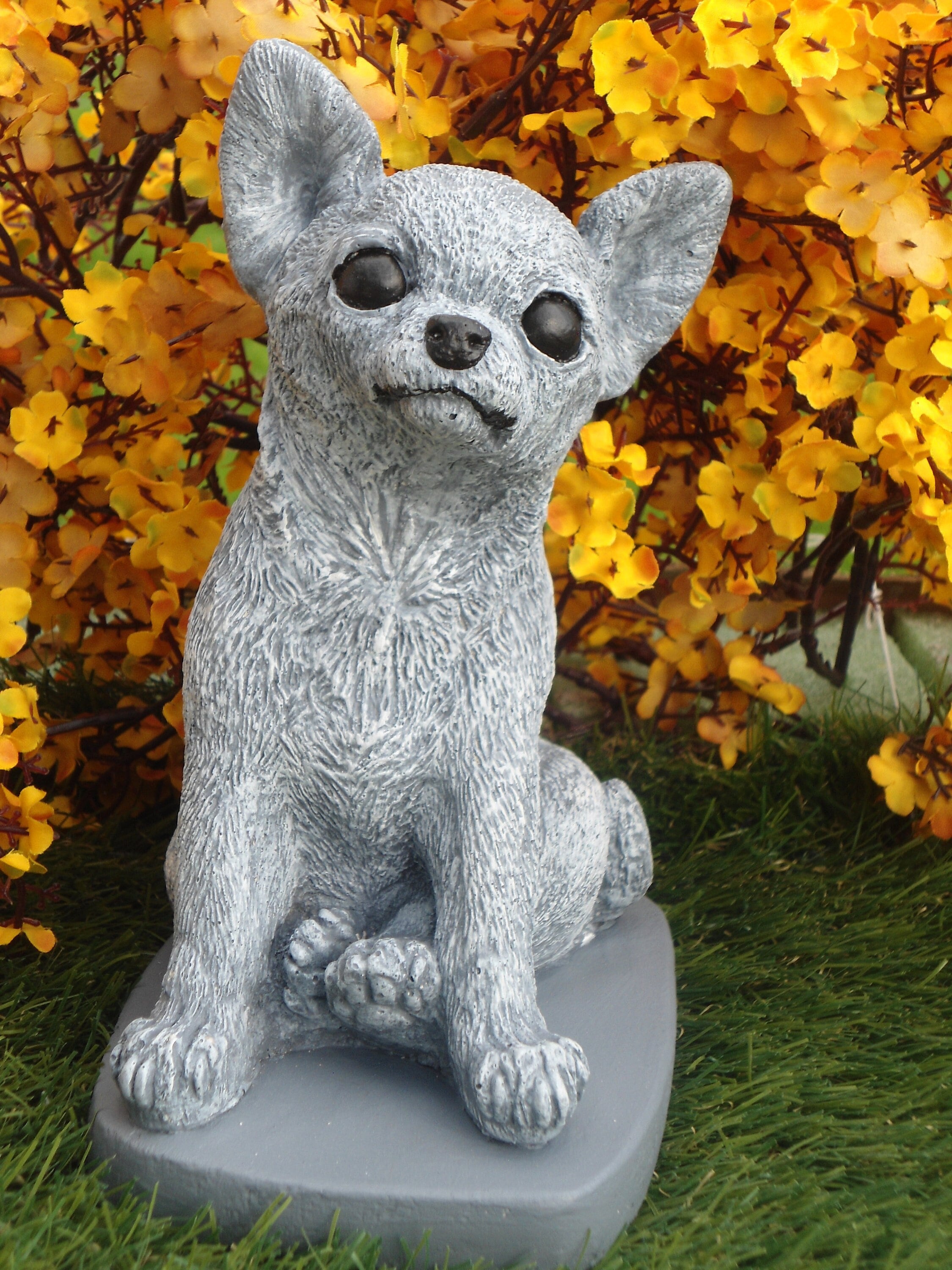 HSHD Solar Dog Statue Lights Outdoor Metal Yard Art - Funny Puppy Statue  for Garden Patio Decor Lawn Ornaments(Sitting Dog)