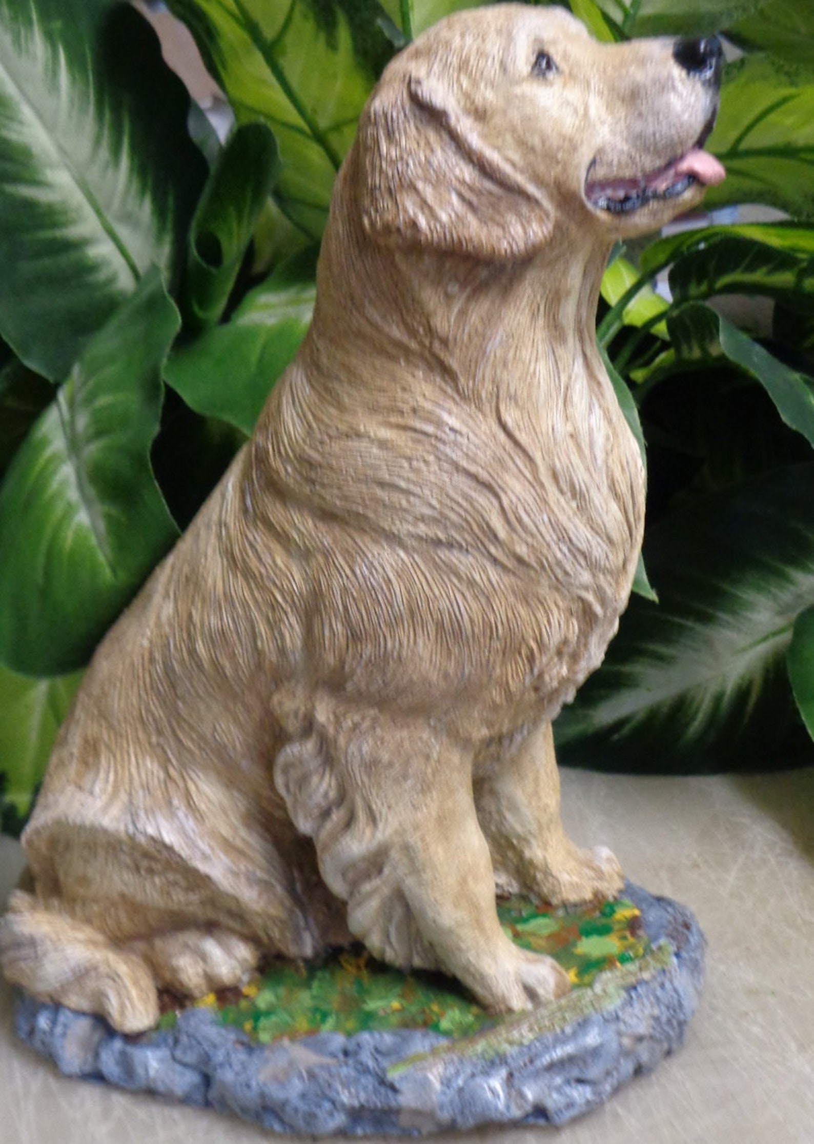 Concrete Statue Golden Retriever Golden or Cream Colored - Etsy