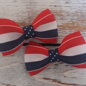 Patriotic Hair Bows Fourth of July Hair Bows Independence Day Hair Bow Toddler Hair Bow Flag Hair Clip Baby Hair Bows Patriotic Pigtail Bows