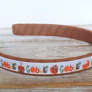 Turkey Headband, Thanksgiving Headband, Gobble, Gobble Headband, Brown and Orange Headbands, Holiday Headbands, Big Girl Headband