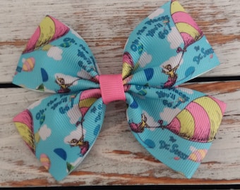 Oh the Places You&#39;ll Go Hair Bow, 3 Inch Hair Bow, 4 Inch Hair Bow, Hair Bow, Kindergarten Graduation Hair Bow