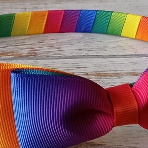 Bright Rainbow Bow on Headband, Spring Headbands School Headbands, Easter Headbands, Ombre Rainbow Headband, Toddler, Girl Hard Headband