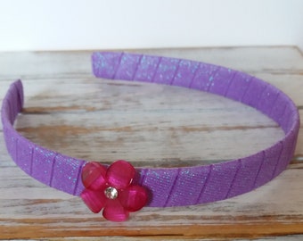 Purple glitter headband, character headband, costume headband, birthday headband, birthday favors