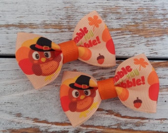 Türkei Print Haarschleife: Thanksgiving Zopf-Clips