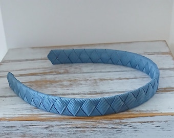 Denim Blue Woven Hard Headband, Girls School Uniform