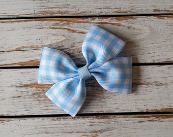 Haarstrik blauw gingang, grosgrain lint staartclips