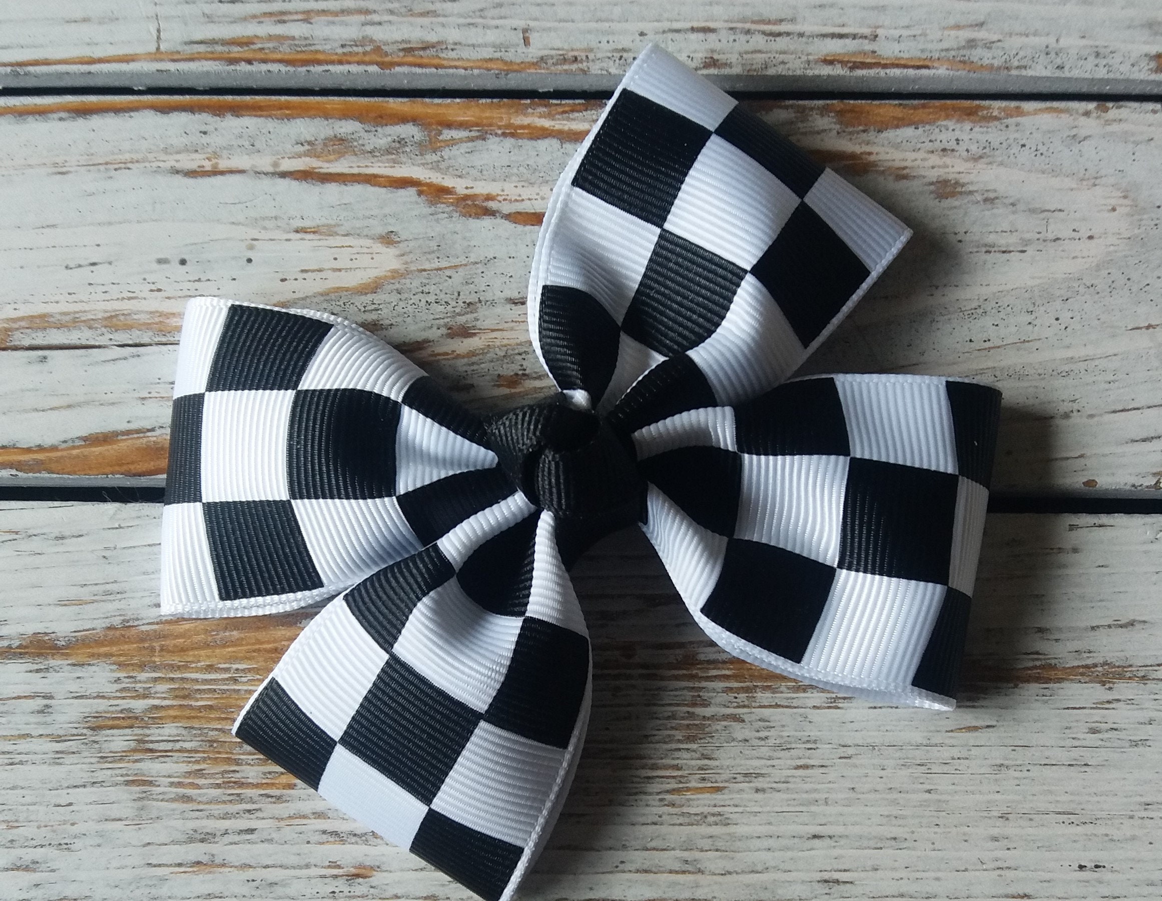 2 Wired Checkered Ribbon 2 Black and White Ribbon 2 Wired Ribbon Race Flag  Ribbon Sports Ribbon SHIPS FREE 